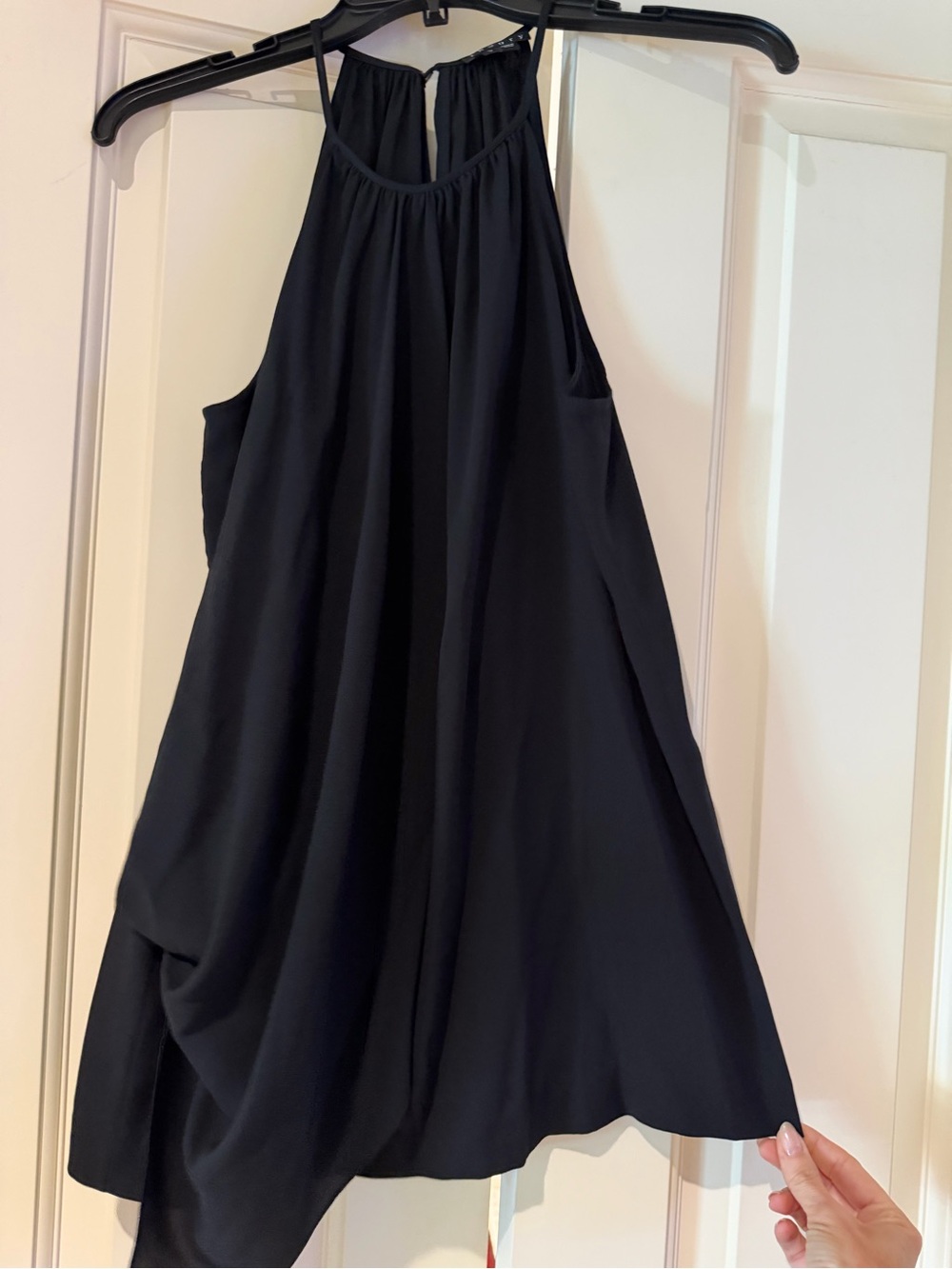 Theory Black A-Line Halter Shirt